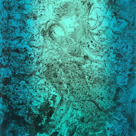 天野喜孝の絵画作品　タイトルは、水夢〜MIRROR〜